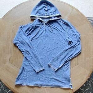 BKE Blue Mens Lightweight Hooded Casual Shirt. Size Large